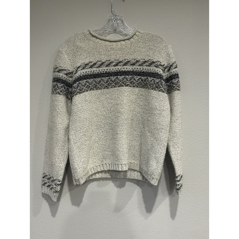 VintageEasy Spirit Womens Large Sweater Pullover‎ Gray Knit Stretch Long Sleeve